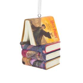 2hcm9130 Hallmark Harry Potter Stacked Books With Wand Resin Christmas Ornament