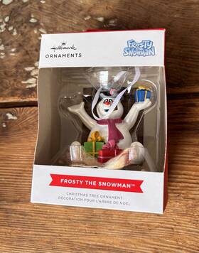 3hcm1945 Hallmark New Resin Figural Frosty The Snowman Presents Christmas Tree Ornament