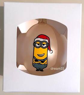 Hallmark 400013919328 Nib Universal Studios Minions Santa Kevin Christmas Tree Holiday Glass Ornament