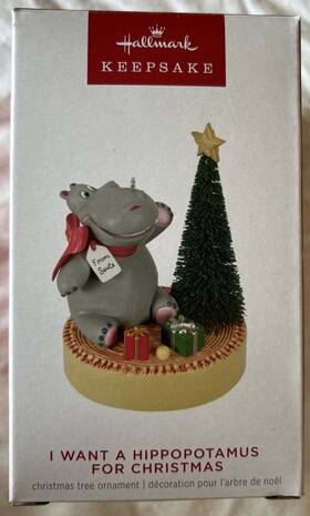 Hallmark 661127025415 2024 I Want A Hippopotamus For Christmas Keepsake Magic Ornament