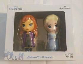 Hallmark 763795580200 Disney Frozen 2 Elsa And Anna Decoupage Christmas Tree Ornaments Pk