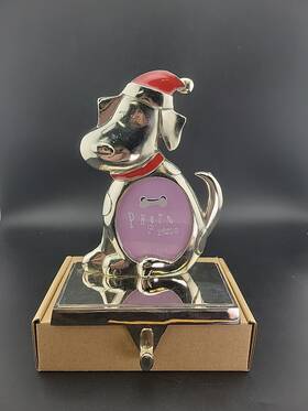 Hallmark 763795658879 Dog Christmas Stocking Holder With Picture Frame 8 Inch X5 X3 Holds 3.5 Petphoto