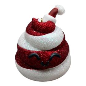 Hallmark 763795700394 2021 Magic Sound Crappy Christmas Tree Ornament Red White Poop New