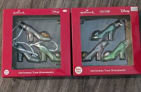 Hallmark 763795960798 Disney Princess Slippers Blown Glass Christmas Ornaments Set Of 6