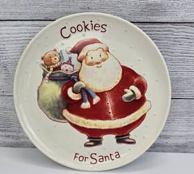 Hallmark 795902001209 Cookies For Santa Christmas Plate Playful With Bag Of Toys