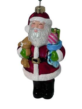 Hallmark 795902174255 2010 Jolly Old Elf Santa Glass Christmas Tree Ornament