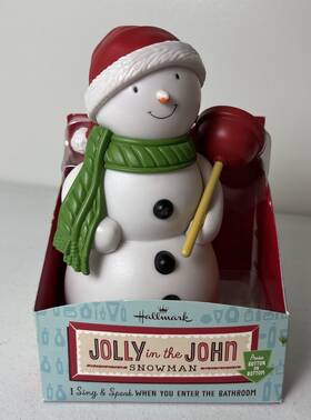 Hallmark 795902392505 Jolly In The John Christmas Snowman Talking Singing Bathroom Tested