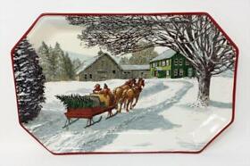 Hallmark Christmas In Evergreen Holiday Serving Platter New