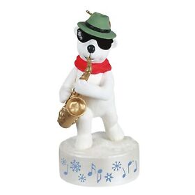 Hallmark Keepsake Christmas Ornament 2021 Musical Stylinfoot Saxophone Bear