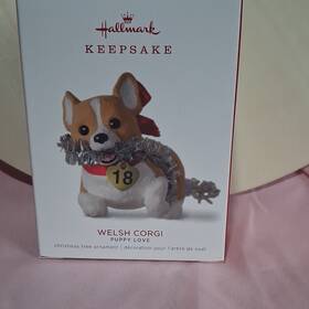 Hallmark Keepsake Qx9346 Puppy Love Welsh Corgi Dog Christmas Ornament 2018