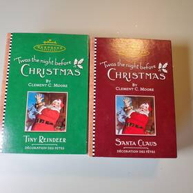 Orr4492 Hallmark Keepsake Ornaments 2001 Fttwas Night Before Christmas Santa Reindeer Set