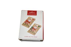 Qgo1955 Hallmark Corn Ho-ho-hole Santa Multicolor Bauble Ornaments Set Of 2 Christmas