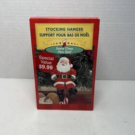 Qsh8104 Hallmark Vtg Mr Santa Claus Christmas Stocking Hanger Holder Nib