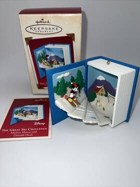 Qxd4926 Hallmark Disney Great Ski Challenge Mickey Donald Duck Christmas Ornament 2002
