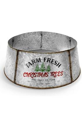 Hallops 810023900634 Galvanized Christmas Tree Collar - Large To Small Base