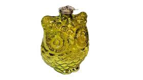 Owl-909 Hand Made Christmas Tree Vintage Glass Blow Mold Gold Owl Ornament