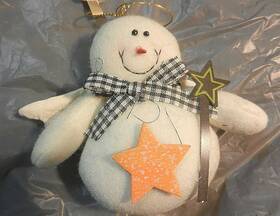 Handmade 089945174991 Christmas Tree Ornament Snowman Detailed Plush New