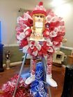 Handmade Figure Ice Skater Girl Mesh Front Door Wreath Skating