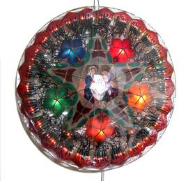 Smpons25 Handmade Parol Christmas Lantern Nativity Capiz Philippines 22 Inch Tala Light Flashing Decor