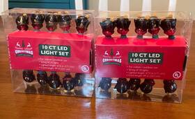Happy Holidays 092239535507 Christmas Pinguin 10 Ct Led String Light Set Of 2 Indoor Outdoor