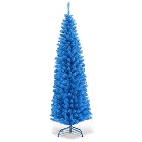 Cm22106 Happygrill 6 Feet Blue Pencil Christmas Tree Artificial Slim Skin