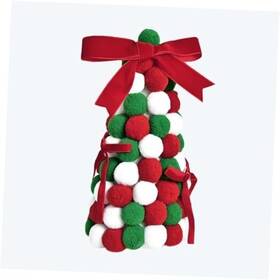 Sxyushjm75 Harfirbe Diy Christmas Tree Ornament Handmade Bow 9.48 Inch 5.51 Pompom