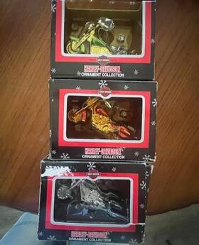 Harley Davidson 715429211639 2001 Cavanaugh Motorcycle Christmas Ornament Set Of 3 Nib