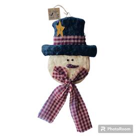 Hhw186 Harmony Hills Nos Vtg Primitive Snowman Head Wall Door Plaque Winter Christmas