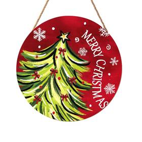 Pqfpqf250625880jyc7y Harooni Merry Christmas Door Sign Tree 12 Inch L X W Christmas-tree