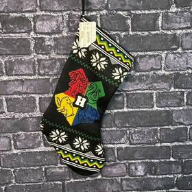 Harry Potter 193849040082 19 Inch Hogwarts Houses Knit Christmas Stocking Flower H