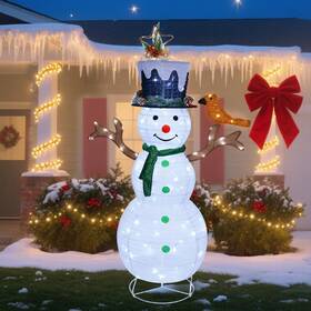 Hausse Fk-a-sn120-141 Lighted Christmas Snowman Decorations 4.5ft Outdoor Pre-lit White Col