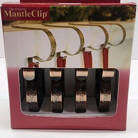 Haute Decor 667233004221 The Original Mantle Clip Christmas Stocking Holders Set Of 4 Oil Rubbed Bronze