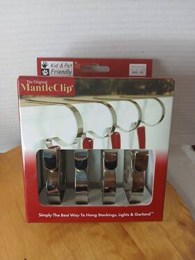 Mc0404 Haute Decor Original Mantle Clips 2 4-pack Silver Christmas Stocking Hanger Decoration New