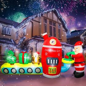 Hazms 671716924067 10ft Large Christmas Inflatables Outdoor Decorations Train Blow Up