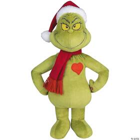 Ss881615g Heart 19 Inch Holiday Greeter Stuffed Grinch With Light-up Christmas Decoration New