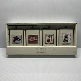 Hearth & Hand 689720593179 And With Magnolia Frame Ornament Set Glass Stamp Christmas Holiday