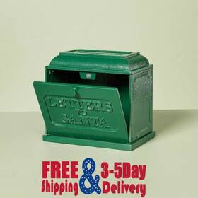 Hearth & Hand With Magnolia 198101640741 Letters To Santa Novelty Christmas Mailbox Dark Green - And