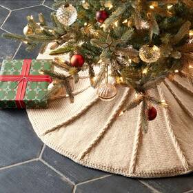 Hearth & Hand With Magnolia 198101641588 50 Inch Chunky Rib Knit Christmas Tree Skirt Oatmeal - And