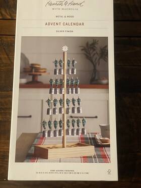 Hearth & Hand With Magnolia 689720433765 New And Christmas Tree Metal Wood Green Ribbon Advent Calendar