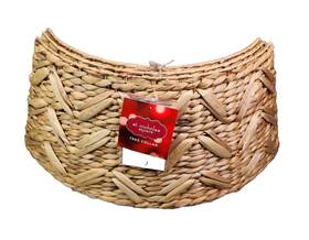 88103724 Hearth & Hand With Magnolia St. Nicholas Square 26 Inch Woven Christmas Light Brown Tree Collar Basket