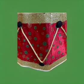 90460306 Hearth & Hand With Magnolia St. Nicks Choice Christmas Tree Collar Glitter Drum Design 26 Inch Diameter Fabric