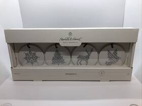 Hearth & Home With Magnolia 493240102243 And Hand Porcelain Christmas Ornaments Set Of 4