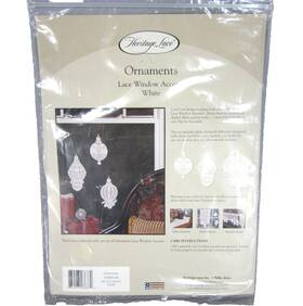 3orw-ss Heritage Lace Christmas Ornaments 3 White Window Accents - Made In The Usa