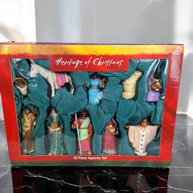 Heritage Of Christmas 088907627704 10 Piece Nativity Set Figurines Walmart