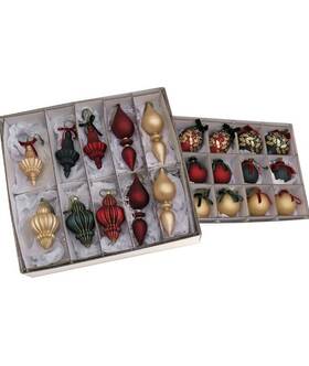 Hgtv Home Collection 729083129612 Set Of 24 Glass Christmas Holiday Romance Ornaments New