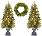 100-pre-strung Hh40-238-100l Home Accent Holiday Artificial Christmas Tree Wreath Led 0685024342710