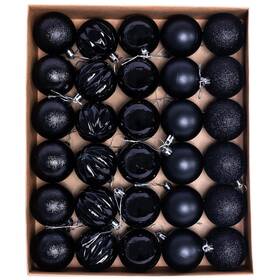 Yyds0071 Hiptree 30ct Christmas Halloween Ornaments Tree Decorations Set-2.36 Inch Black Shatt