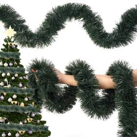 Hismok 717967734465 50ft Christmas Tinsel Garland Colorful Metallic Foil Party And Holiday Decorat
