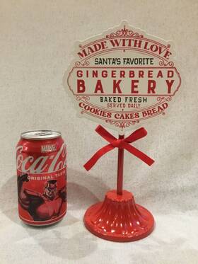 6051494 Hl Christmas Gingerbread Cookies Bakery Sign Tabletop Holiday Red Kitchen 10.5 Inch New