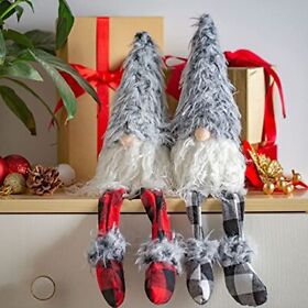 Hlonon Christmas Decorations Gnomes Plush Xmas Decor 2 Pack Holiday Buffalo Plai